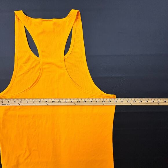 Gymshark Tank Top Mens Large Yellow Raceback Lifting Activewear Stretch Running - Picture 7 of 8